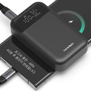 로랜텍 보조배터리 PPS 디스플레이 LCD 초고속충전 10000mAh 블랙