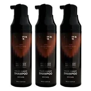 꾸띄르 헤어 시즌4 스킨락토7714 염색샴푸 브라운 190ml 3개 컬러체인지샴푸 멋내기갈색
