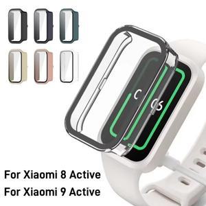 Xiaomi Mi Band 9 Active, 8 액티브 액세서리 용 PC 케이스 + 유리 풀 커버리지 보호 커버 Miband 화면