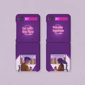 엠픽 일러스트 네온 Z플립 무광 슬림 케이스 플립7