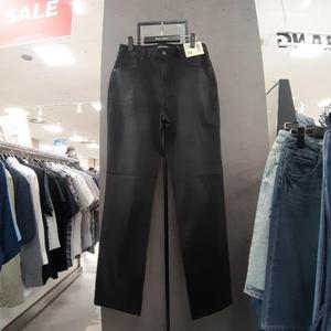 뱅뱅 HC09 남성 몰빵사이즈 하이라이즈 블랙진 노밴딩 사방스판의 여유있는핏 입기편