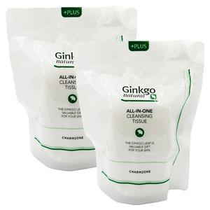 (2개) 참존 징코 내츄럴 올인원 클렌징 티슈 110매 리필