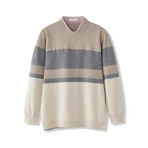 [에스티코] 셔츠레이어_블록니트 (클래식핏) (아이보리)