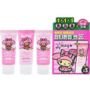 셀퓨전씨 잡티 토닝 썬스크린 기획세트 35ml x3개 잡티톤업선 마이멜로디