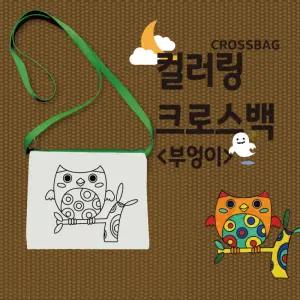 염색 채색놀이 컬러링 캔버스 에코백 크로스백 부엉이 도안 단품