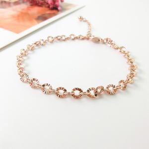 YANGTA 여성용 14k/18k 포인트 딸랑이 체인팔찌 행운팔찌 볼드 데일리 팔찌