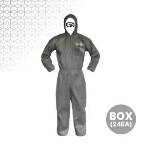 가드맨 작업복 G-1 원피스 회색 2XL 24개입 박스 방진복 방호복 방역복 일회용 보호복