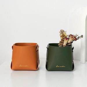인테리어 소품수납 문구 화분 다용도 가죽파우치 미니수납함 커피박스 티박스 빈티지가구