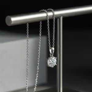 모이사나이트 목걸이 랩 다이아 6프롱 1캐럿