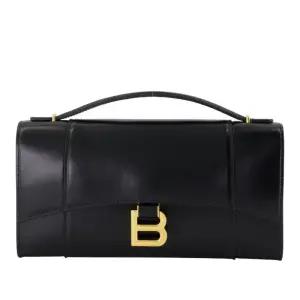 블랙 가죽 아워글라스 클러치 834040 2ABQ8 1000 BLACK