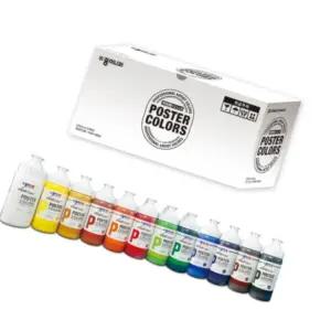 종이나라 비비드 포스터물감 220ml 12색세트 대용량물감 포스터컬러