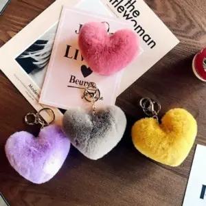 고품질 방울 기본 털 폼폼이 하트 모던 열쇠고리 다용도 장식 (WFJD98O)