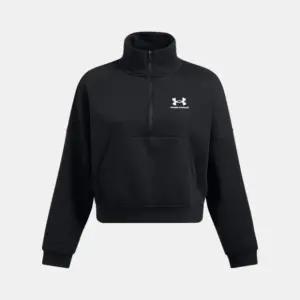 언더아머 여성 UA 아이콘 플리스 오버사이즈 ½ 집 1386460-001