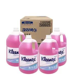 유한킴벌리 크리넥스 핑크 로션솝 물비누 4L 4개 핸드워시 리필 대용량 리필용 손세정제