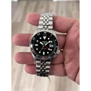 Seiko 세이코 [세금포함] [정품] 5 SSK001K1 Men 스포츠 GMT 블랙 다이얼 스테인레스 스틸 자동 시계 2025