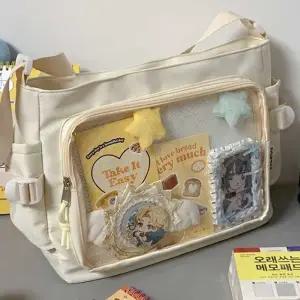 캔버스 투명 포켓 데코 크로스백 이타백 메신저백