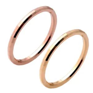 14K GOLD 스퀘어 사각 컷팅 할로우 심플 링 금 반지 [09호]