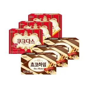 [너만아는과자점]크라운 초코하임 47g 3개 +쿠크다스화이트 77g 3개