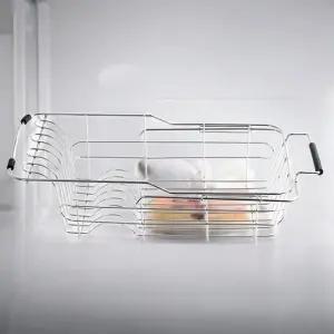 게더릭 길이조절형 스텐 개수대선반  51cm) 스텐개수대선반 씽크대선반 개수대바구니 싱크바스켓