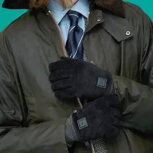 [닥스](강남점)DCGV5F810BK [남성장갑][닥스장갑]블랙 플리스 DAKS 고무 와펜 스마트폰터치 장갑