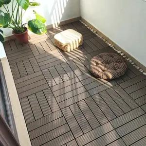 조립식타일 베란다 야외 테크 마루 타일 다크브라운 바닥재 데크타일 베란다데크타일