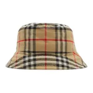 BURBERRY CHECKERED COTTON BUCKET HAT  8075657)  체커드 코튼 버킷햇)