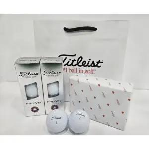 타이틀리스트 v1x 4피스 골프공 6구 선물포장 쇼핑백