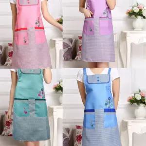 여성용 앞치마 꽃무늬 방수 홈카페 주방용