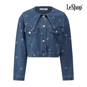 [르샵] 리본 자수 데님 자켓 (BP9JK005A)