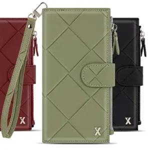 비비엔 지퍼 갤럭시퀀텀4/갤럭시A54용 다이어리 케이스/지갑형/카드수납/동전수납/스트랩줄포함