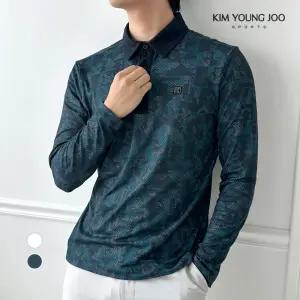 김영주스포츠 남성 기모 카라티셔츠 스판 긴팔티 골프 등산 데일리티 KRMT6107