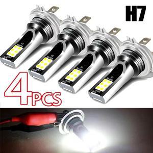 1 2 4개 H7 Led 헤드 라이트 전구 세트 자동차 안개 전구 12V 55W  전력 자동 안개 라이트 6000K 헤드 라이