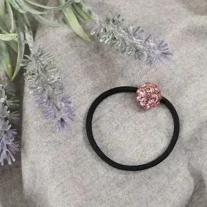 [콩심팥심](엔젤슈슈) 크리스탈 방울 큐빅 머리끈핑크 헤어핀