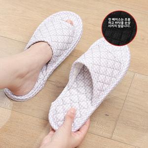새로운 홈 코튼 슬리퍼 부드러운 바닥 패브릭 조용한 기계 세탁 가능 커플 봄 여름 가을 겨울