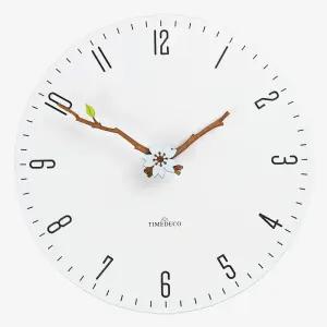 타임데코 플로랄 리프 벽시계 거실시계 무소음 인테리어