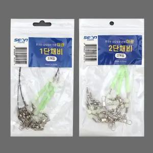 세온 야광 쭈갑 직결 채비 3개입 쭈꾸미 갑오징어 1단 2단