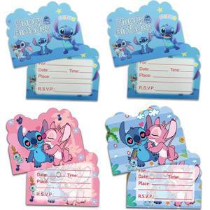 10-30개/세트 MINISO Lilo 스티치 천사 테마 생일 파티 초대 카드 장식 어린이 소녀 호의 베이비  용품
