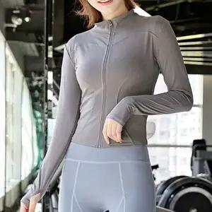 여자 레깅스 집업 상의 필라테스 요가 헬스 핑거홀