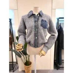 [대구백화점] [미스칸트]데님 배색 니트 가디건 그레이(KEJKPA01GR)