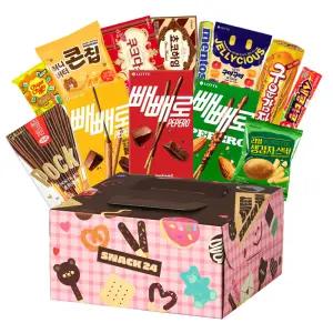 스낵24 빼빼로데이 11데이 막대과자 케이크박스 과자선물세트 13p