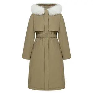 [케네스레이디](대구신세계)후드 퍼 야상 벨티드 롱다운 EGDHOK9900