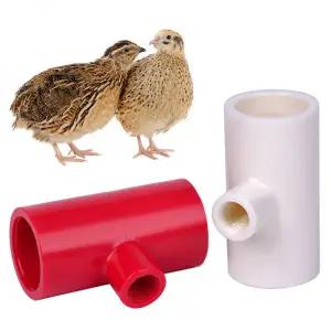 닭모이통 물통 사료통 먹이통 닭 급수 호스 티 튜브 PVC 파이프 가금류 마시는 물그릇 농장 12인치 10개