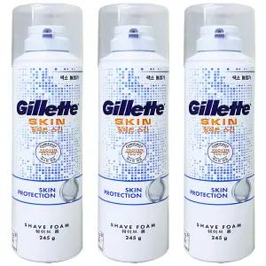 질레트 스킨텍 쉐이빙폼 245ml 3개