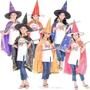할로윈파티 어린이 별망토 마녀모자 세트 코스프레 코스튬 의상