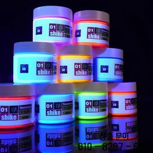 10 색 50ml 형광 아크릴 안료 휴일 그림 벽화 빛나는 손으로 낙서 방출 플라스틱 페인트