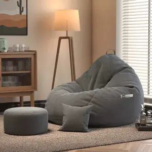 빈백쇼파 1인용 빈백 쿠션쇼파 빈팩 카페 안락의자 다다미 침실 좌석 1. 대형 라이트 그레이