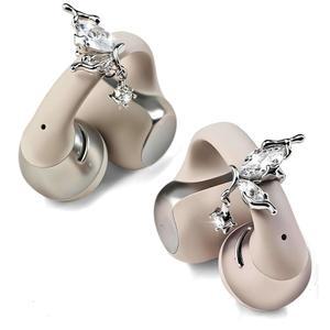 Shokz OpenDots One 이어팁과 호환되는 우아한 이어클립 장식 액세서리 - 이어버드를 돋보이게 하는 독특한 반짝이는 지르코니아 클립온 후프(페어)