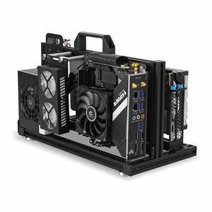 METALFISH ITX A4 알루미늄 오픈 프레임 케이스, 수직 GPU, 240mm 쿨러, Mini-ITX 호환, DIY 게이밍 PC
