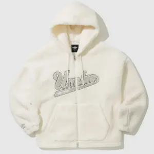 엄브로 오버핏 로고 쉐르파 플리스 후드 자켓 크림 UO423CFJO2
