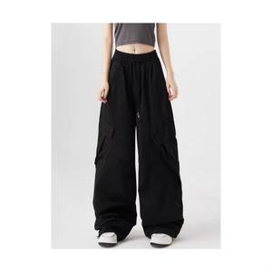 파라파코 여성 오버핏 카고 밴딩 와이드팬츠